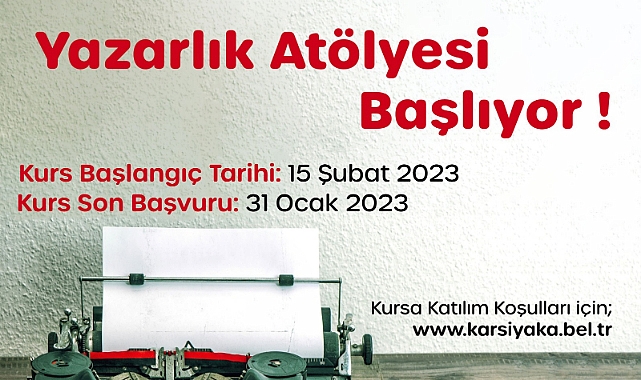 Karşıyaka Belediyesi “Yazarlık Atölyesi” başlıyor