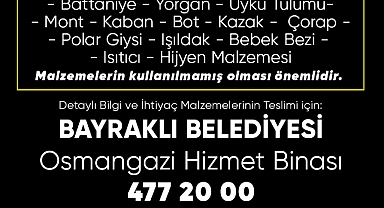 Bayraklı Belediyesinden depremzedelere yardım eli