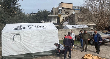 Torbalı Belediyesi'nden afetzedelere termal çadır
