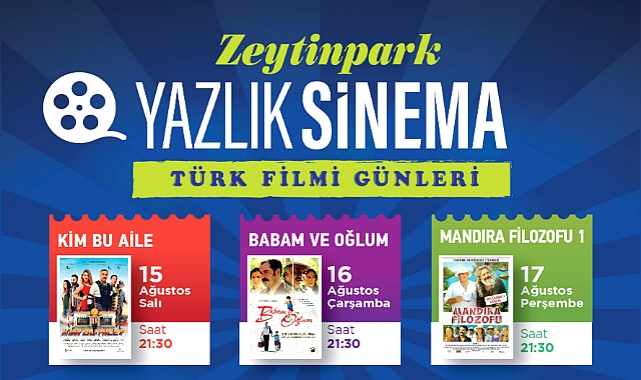Bergama Belediye’sinin düzenlediği ‘Yazlık Sinema Günleri’ Zeytinpark’ta 15 – 19 Ağustos tarihleri arasında gerçekleşecek