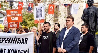 Seferihisar'da Kadın cinayetleri protesto edildi