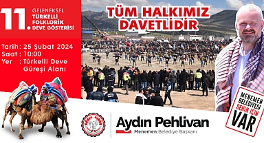 Menemen'de, rahvan at yarışı sonrasında Geleneksel Folklorik Deve Gösterisi için geri sayım başladı