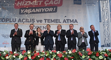 Kuşadası'nda 15 yeni proje için toplu açılış ve temel atma töreni düzenlendi