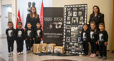 Bornova’da minik yüreklerden Atatürk’e duygusal anma