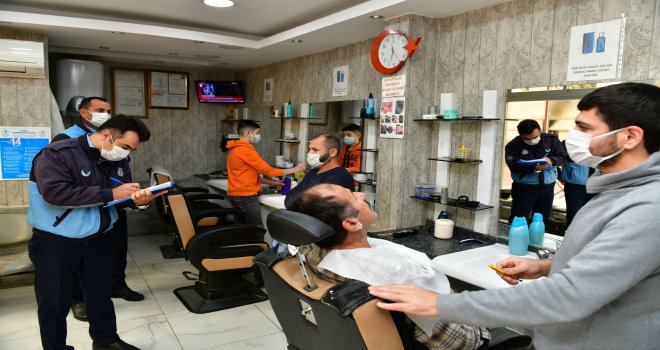 Çiğli’de Berber ve Kuaförlere Koronavirüs Denetimi